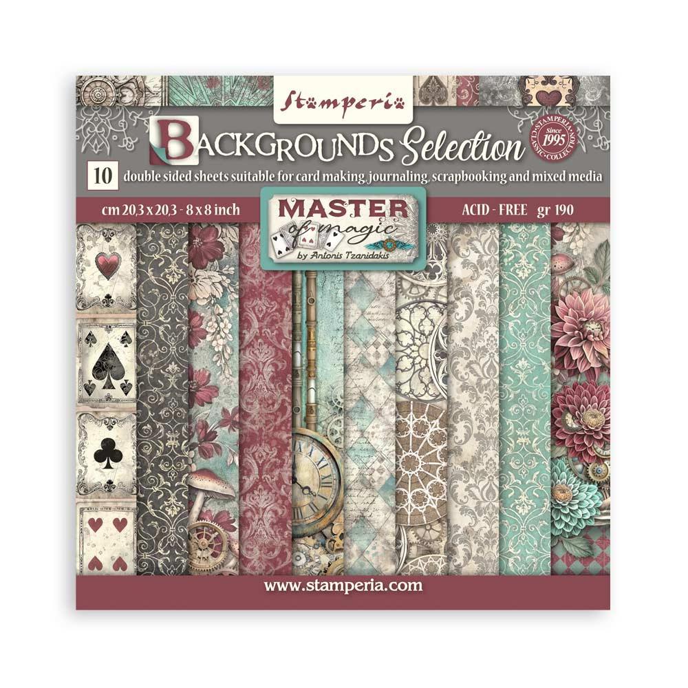 Stamperia Backgrounds Double-Sided Paper Pad 8x8 - Master of Magic