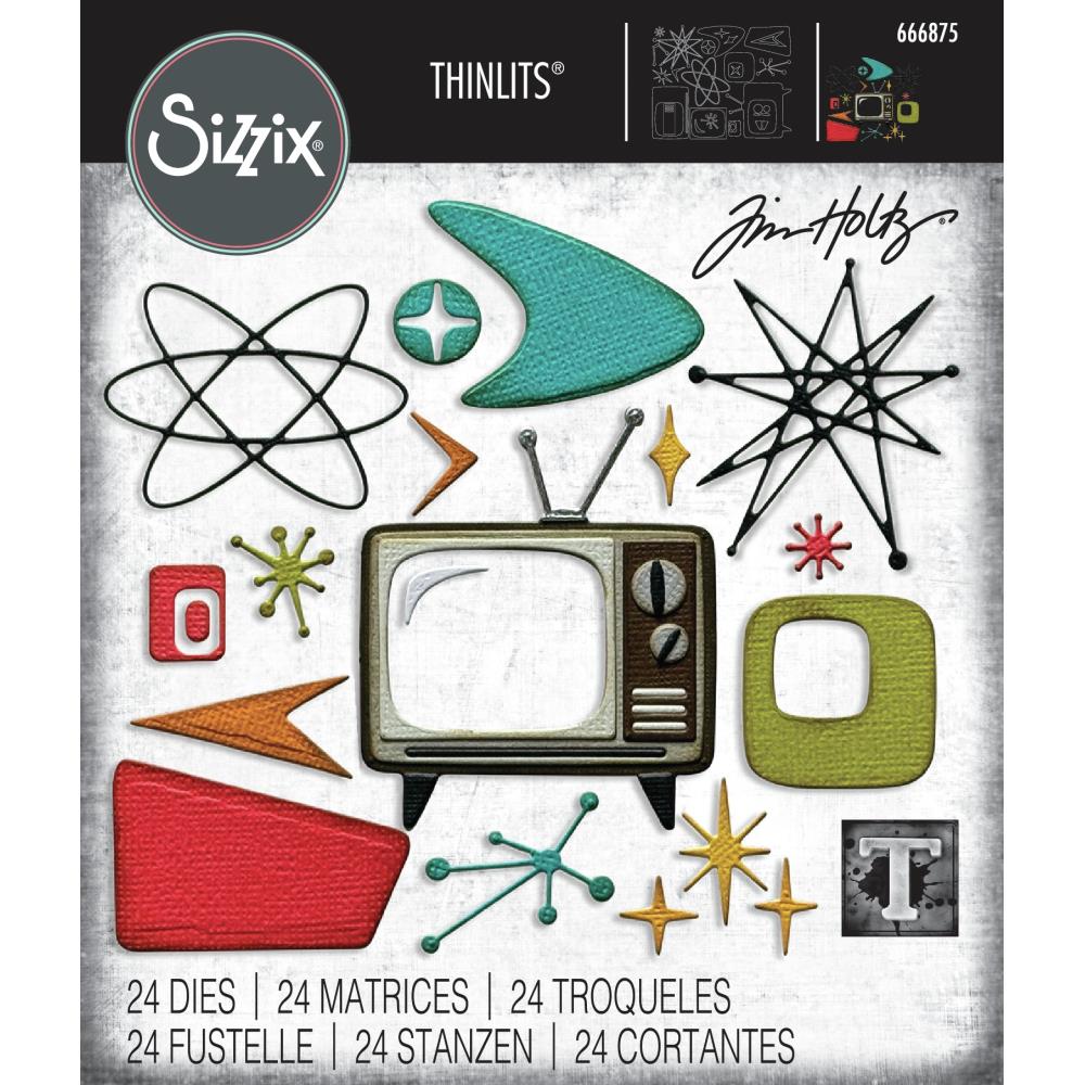 Sizzix Thinlits Dies By Tim Holtz - Vault Atomic Retro