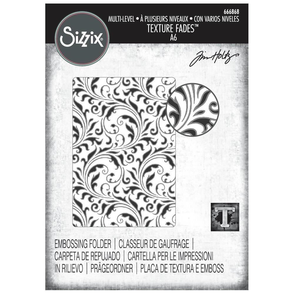 Sizzix Textured Impressions Embossing Folder by Tim Holtz - Vault Flourish