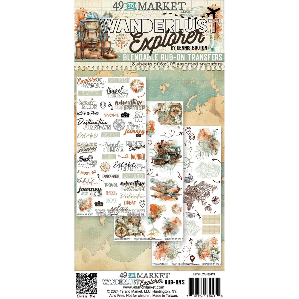 49 And Market Rub-On Transfer Set - Wanderlust Explorer