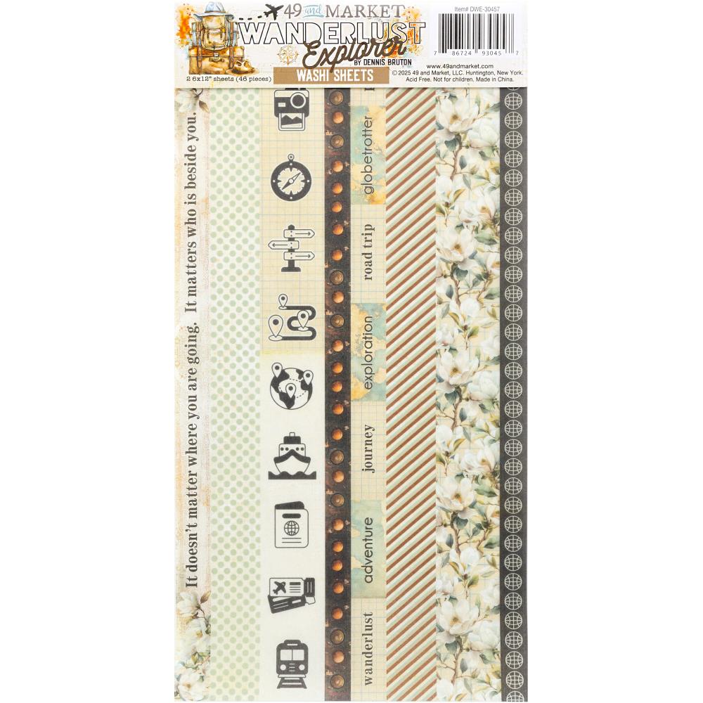 49 And Market Washi Tape Sheets - Wanderlust Explorer