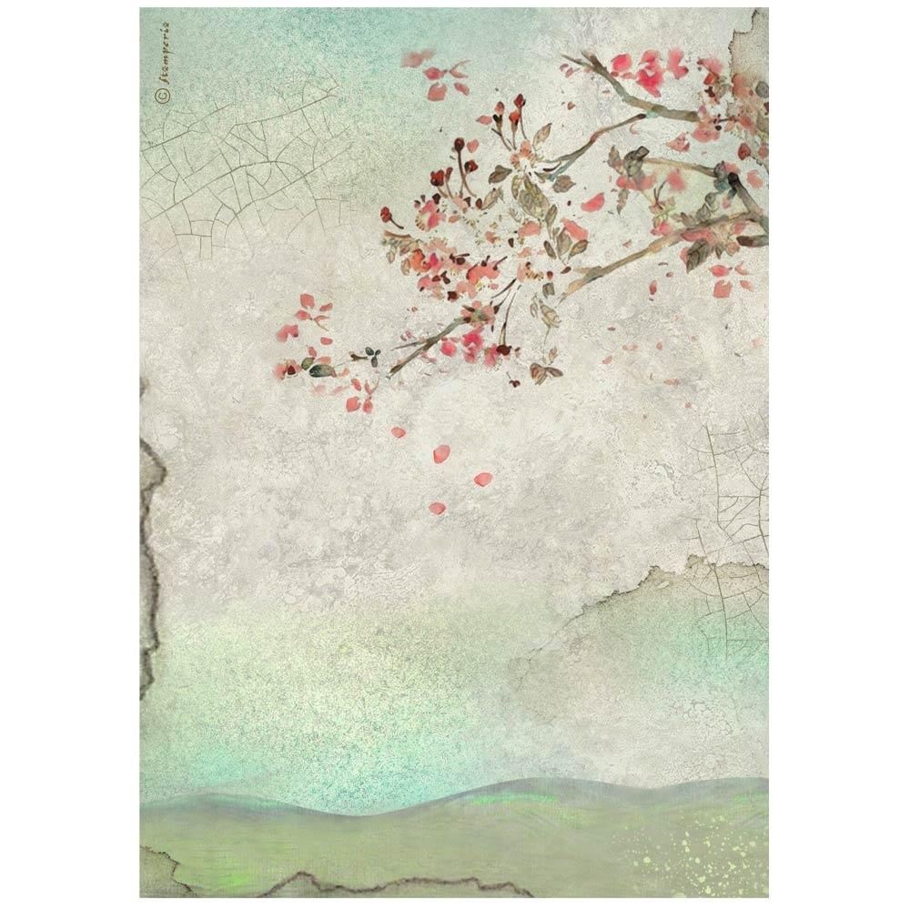 Stamperia Rice Paper Sheet A4 - House Roses Branch