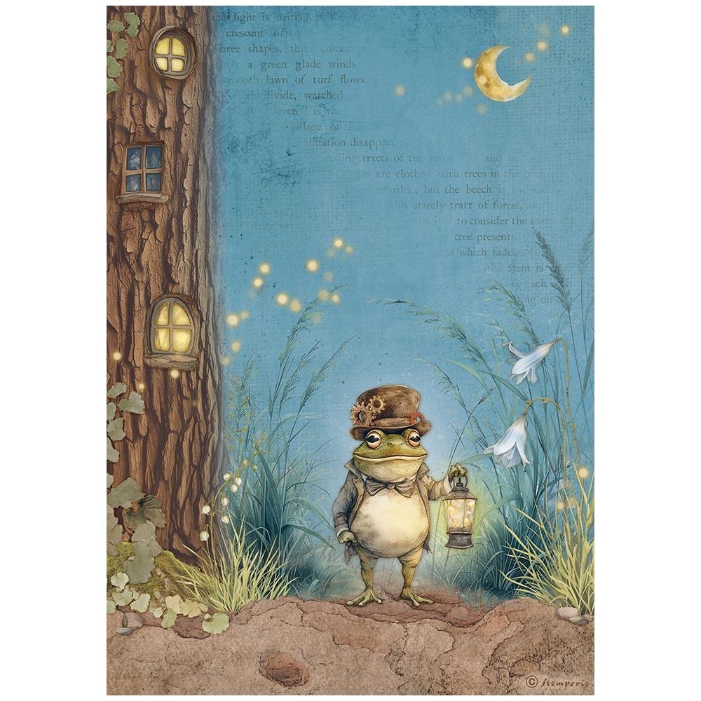 Stamperia Rice Paper Sheet A4 - Hidden Grove Mr Frog