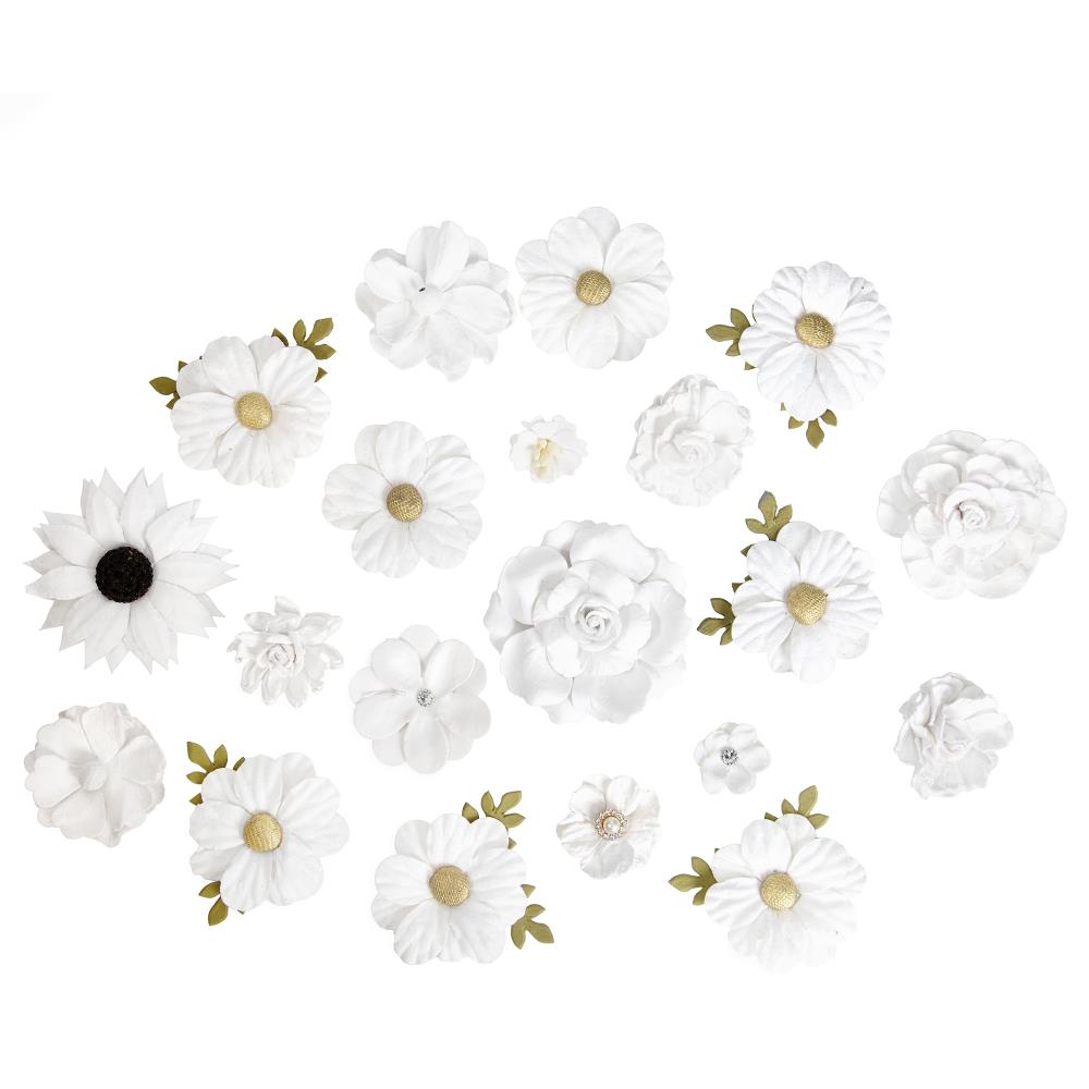 Craft Perfect Grad Flower Pack - White 20pk