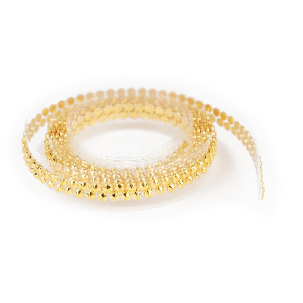 Craft Perfect Rhinestone Sticker Roll 1YD - Gold