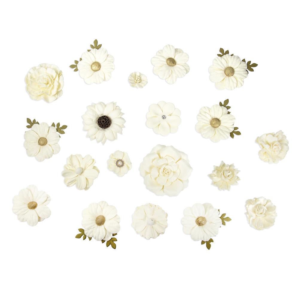 Craft Perfect Grad Flower Pack - Ivory 20pk