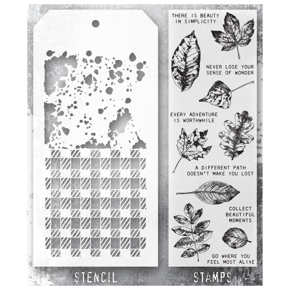 Tim Holtz Mixed-Media Stamps & Stencil - Set #50