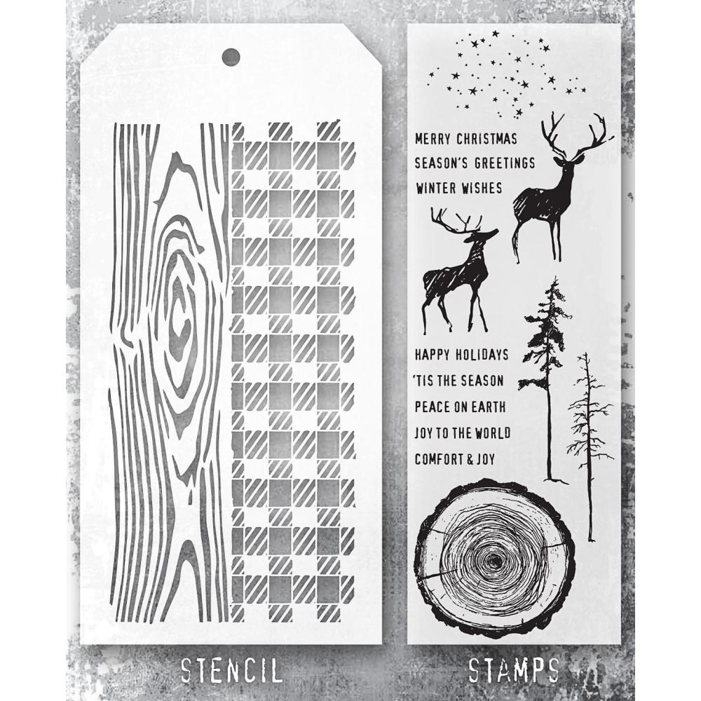 Tim Holtz Mixed-Media Stamps & Stencil - Set #57