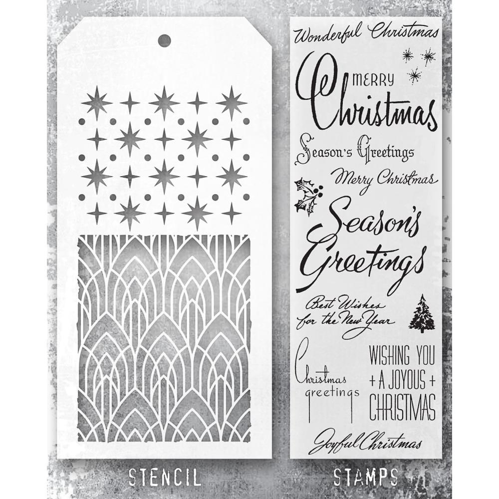 Tim Holtz Mixed-Media Stamps & Stencil - Set #56
