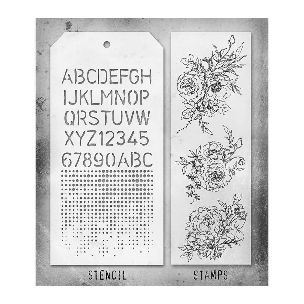 Tim Holtz Mixed-Media Stamps & Stencil - Set #38