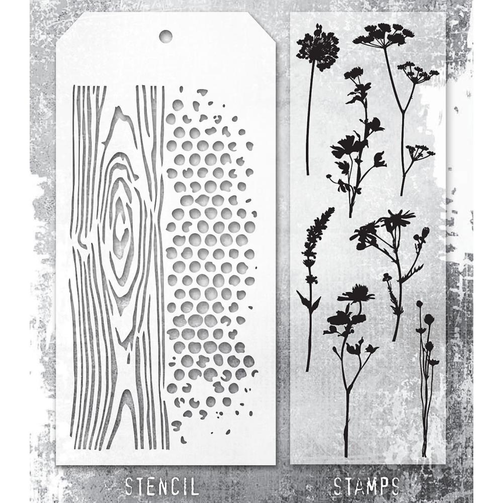 Tim Holtz Mixed-Media Stamps & Stencil - Set #59