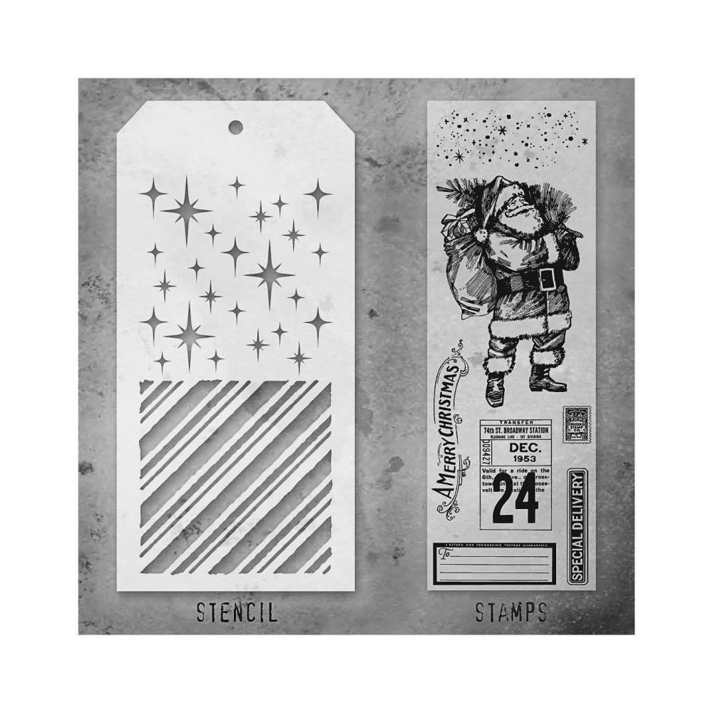 Tim Holtz Mixed-Media Stamps & Stencil - Set #31
