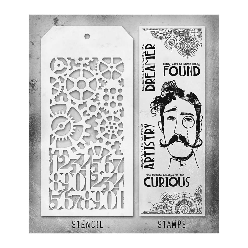 Tim Holtz Mixed-Media Stamps & Stencil - Set #37