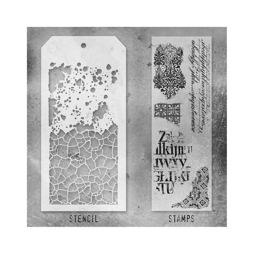 Tim Holtz Mixed-Media Stamps & Stencil - Set #23