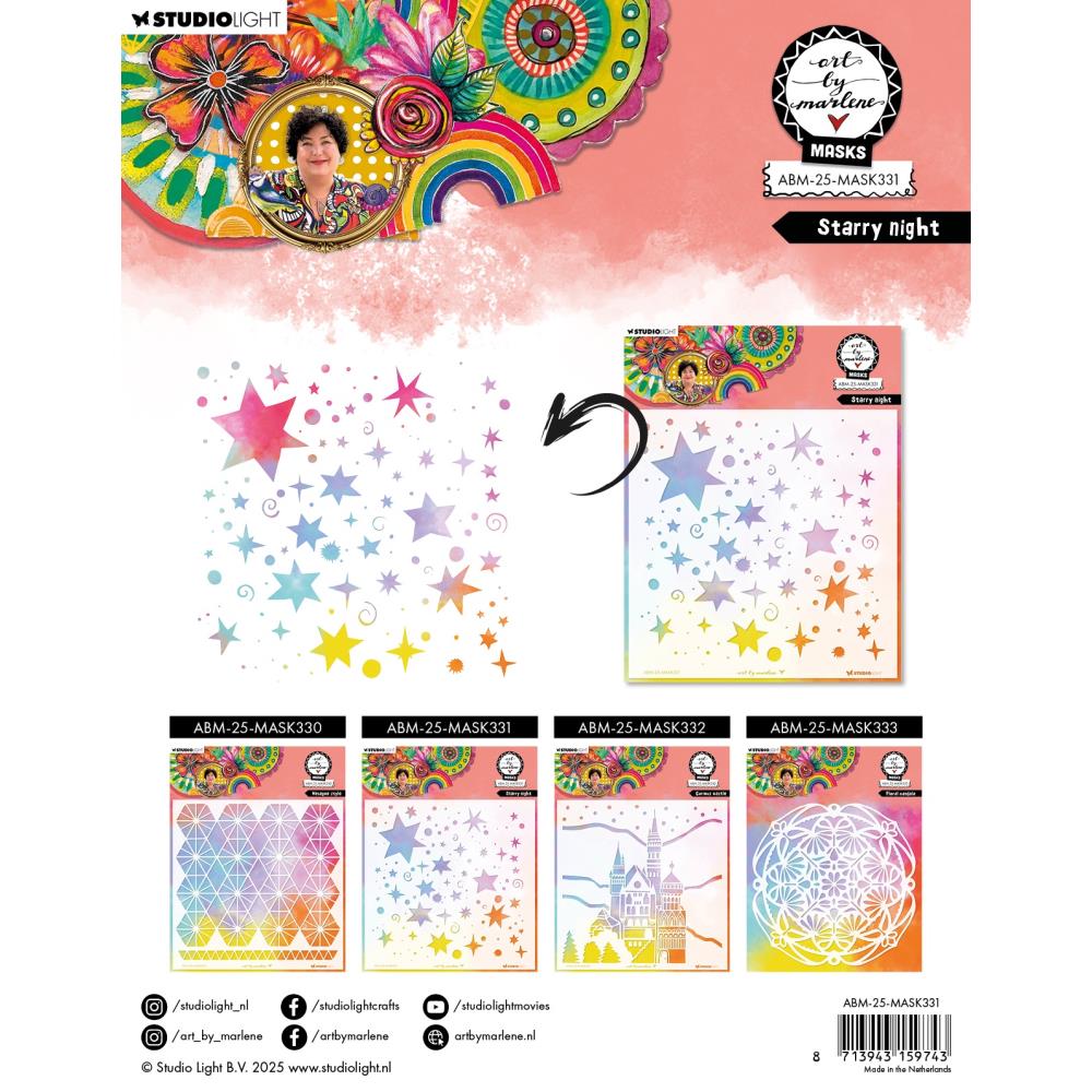 Art By Marlene Stencil 8x8 - Starry Night