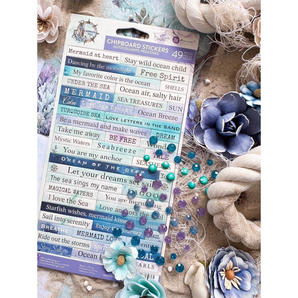 Prima Marketing Chipboard Stickers 49pk - A Mermaids Tale