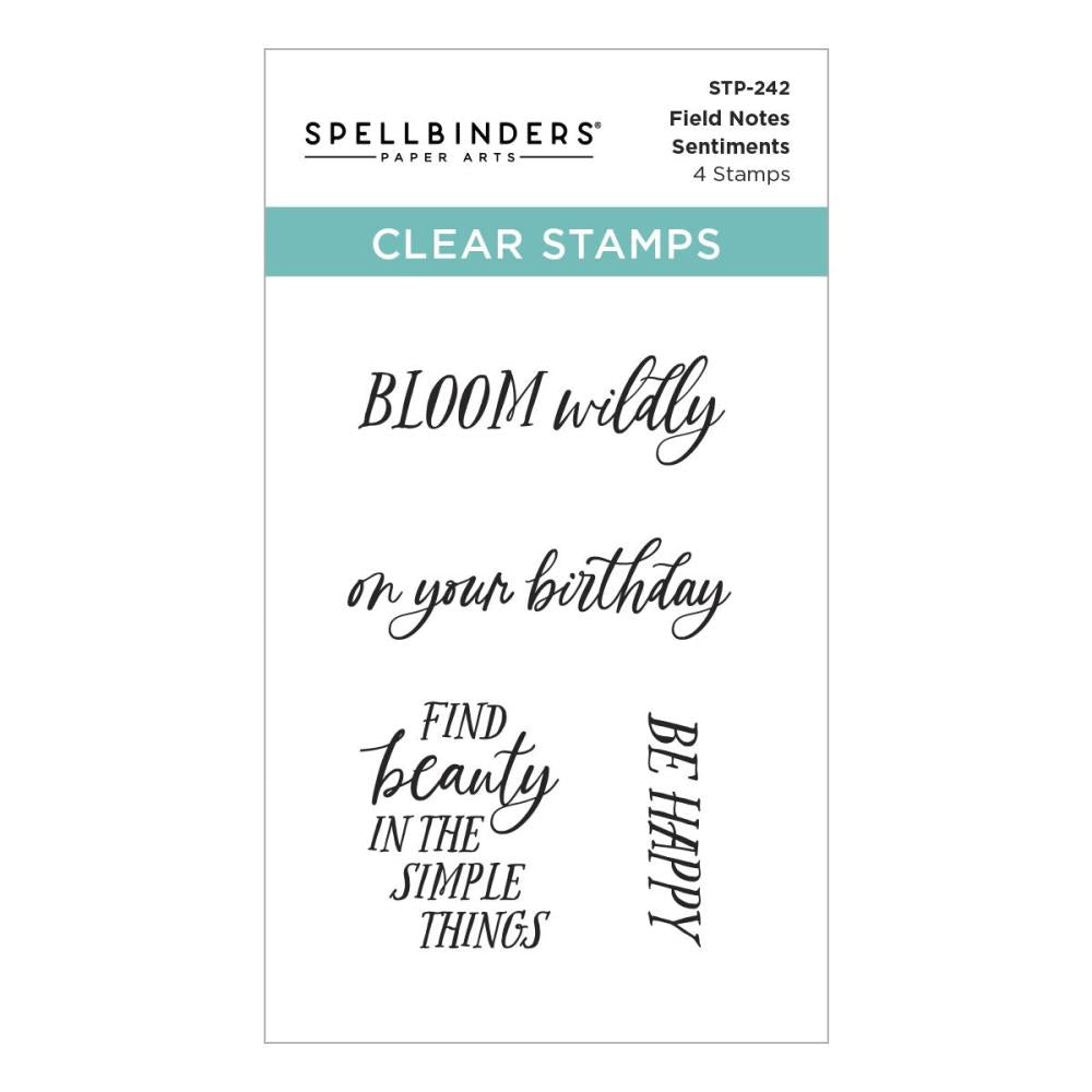 Spellbinders Clear Stamp Set - Field Notes Sentiments