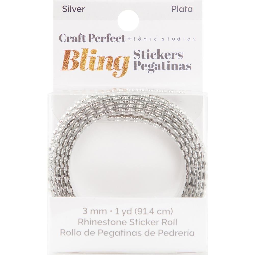 Craft Perfect Rhinestone Sticker Roll 1YD - Silver