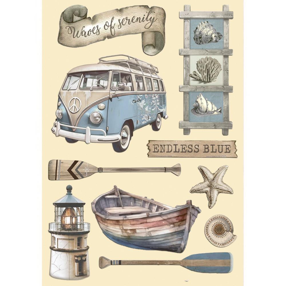 Stamperia Wooden Shapes A5 - Silent Sea Endless Blue