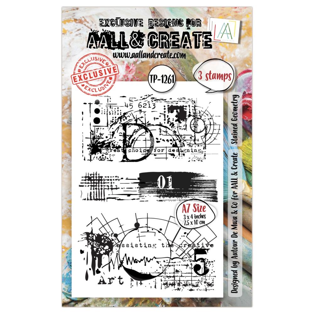 AALL And Create A7 Photopolymer Clear Stamp Set - Stained Geometry