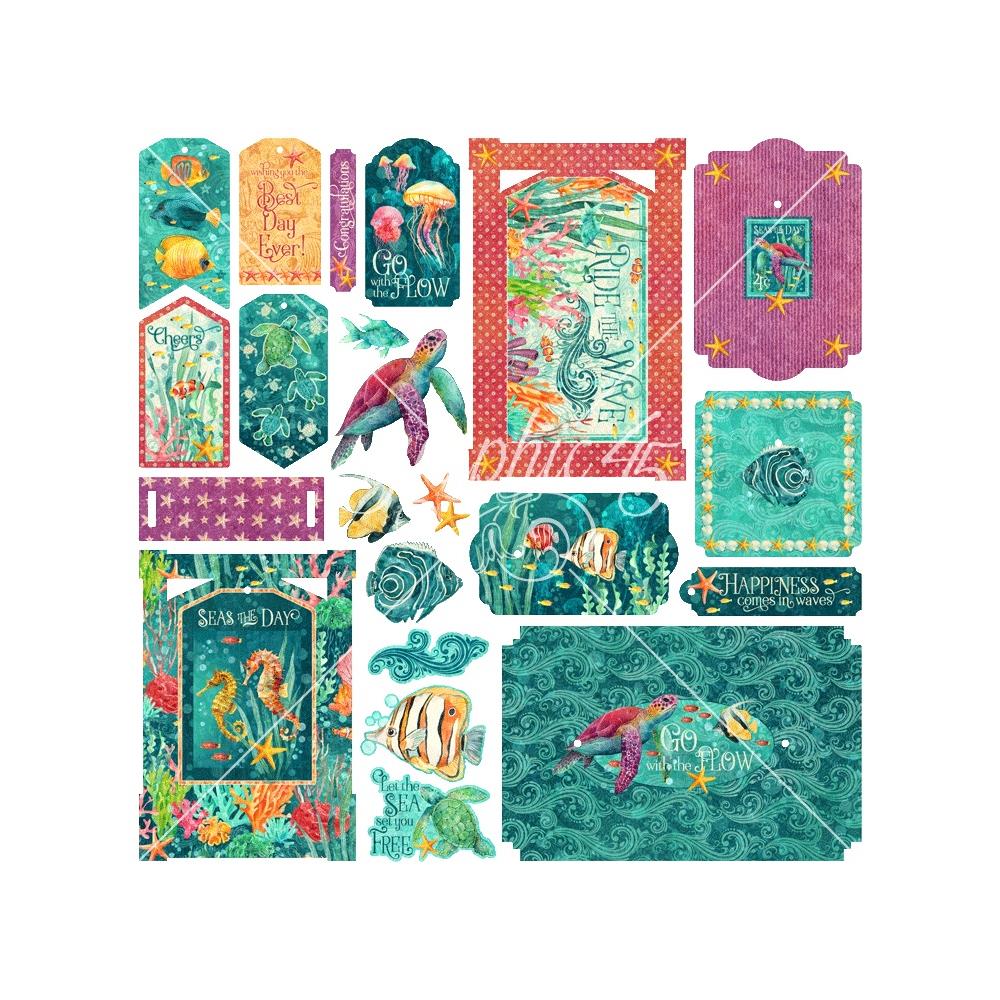 Graphic 45 Ephemera Die-Cut Assortment - Tags & Frames Seas the Day
