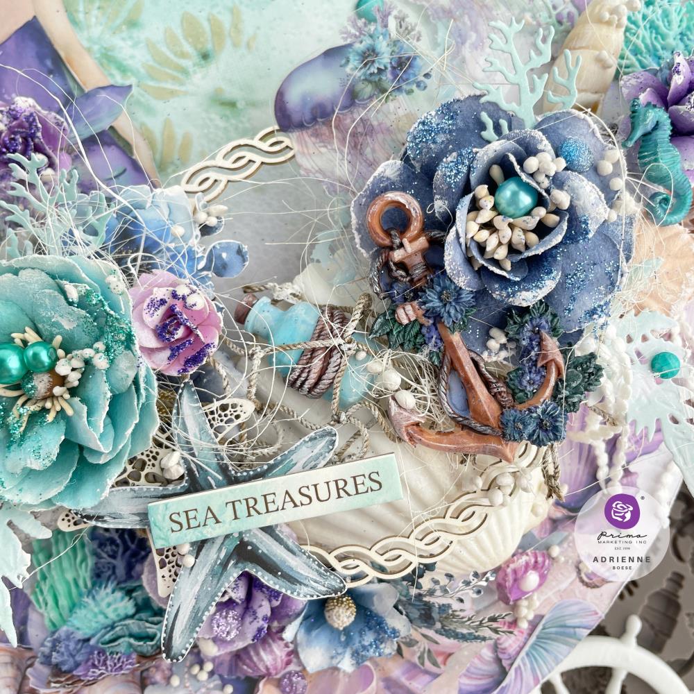 Prima Marketing Mulberry Paper Flowers - Ocean Mist A Mermaids Tale