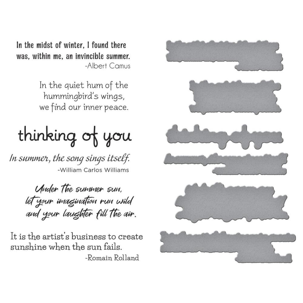 Spellbinders Press Plate and Die Set - Summer Solstice Garden Sentiments