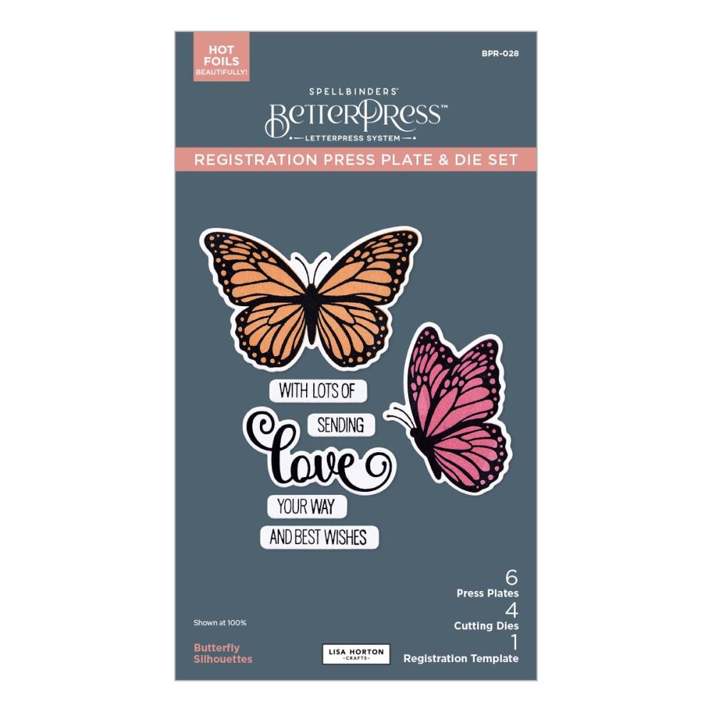 Spellbinders Press Plate & Die Set - Butterfly Silhouettes Registration