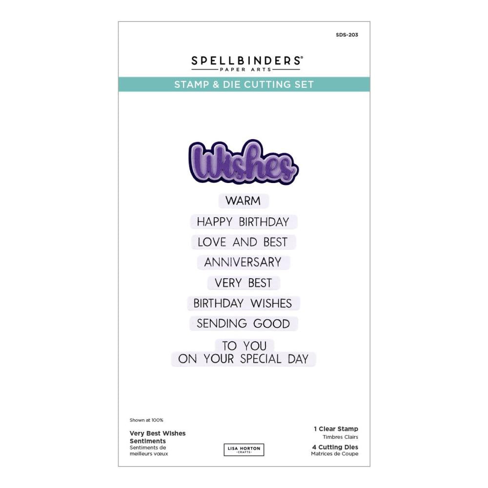 Spellbinders Stamp and Die Set - Very Best Wishes Sentiments