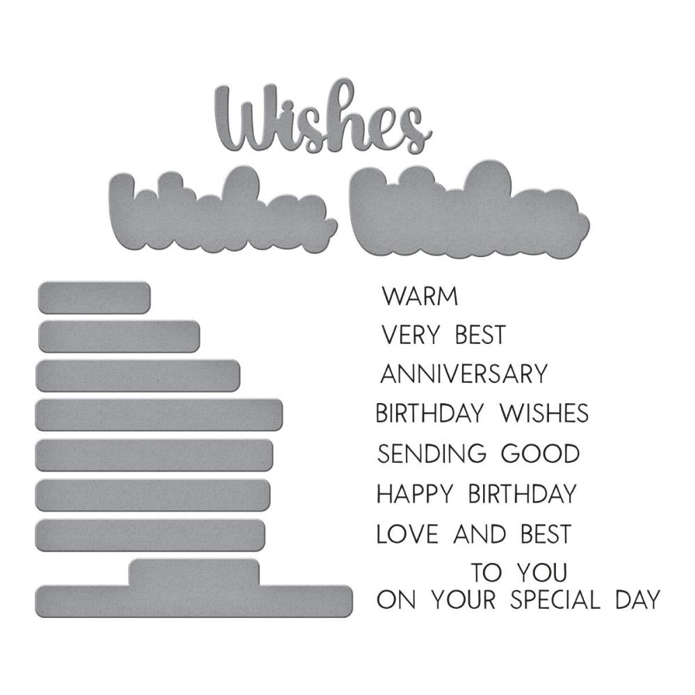 Spellbinders Stamp and Die Set - Very Best Wishes Sentiments