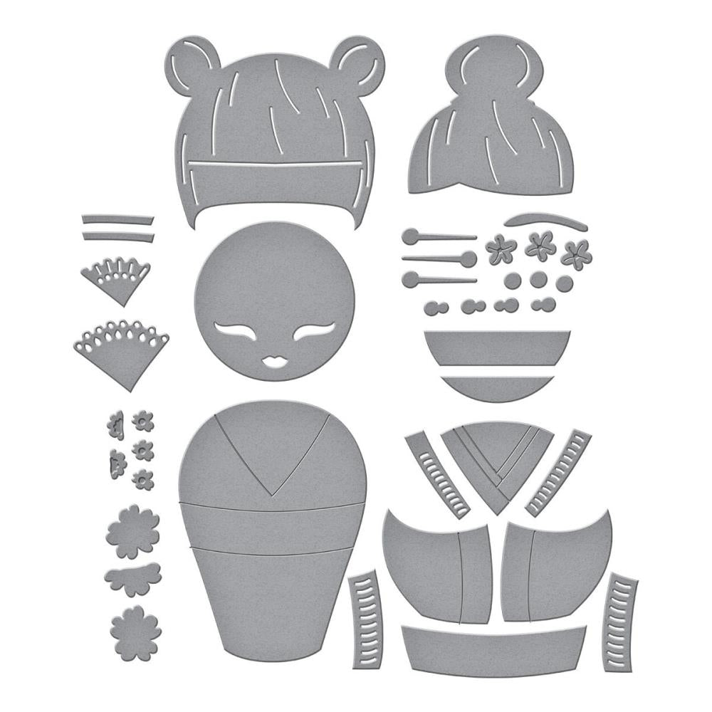 Spellbinders Etched Dies - Spring in Kyoto - Kokeshi Dolls