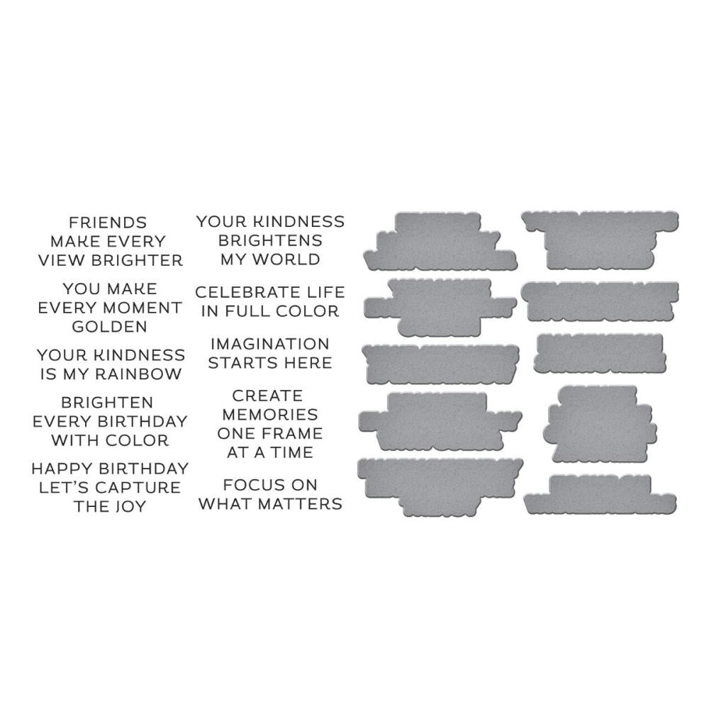 Spellbinders Press Plate and Die Set - Reel Color Sentiments - Take Note