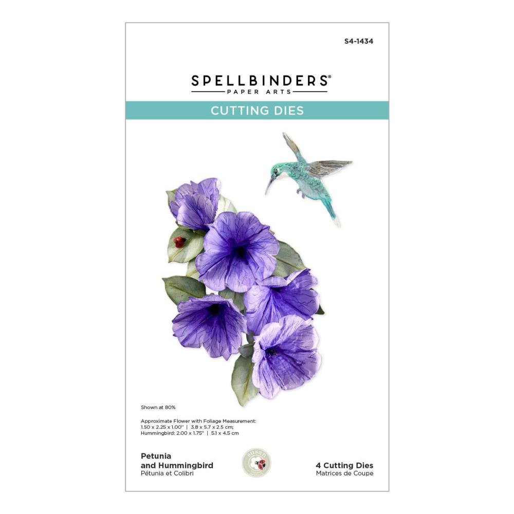 Spellbinders Etched Dies - Petunia and Hummingbird