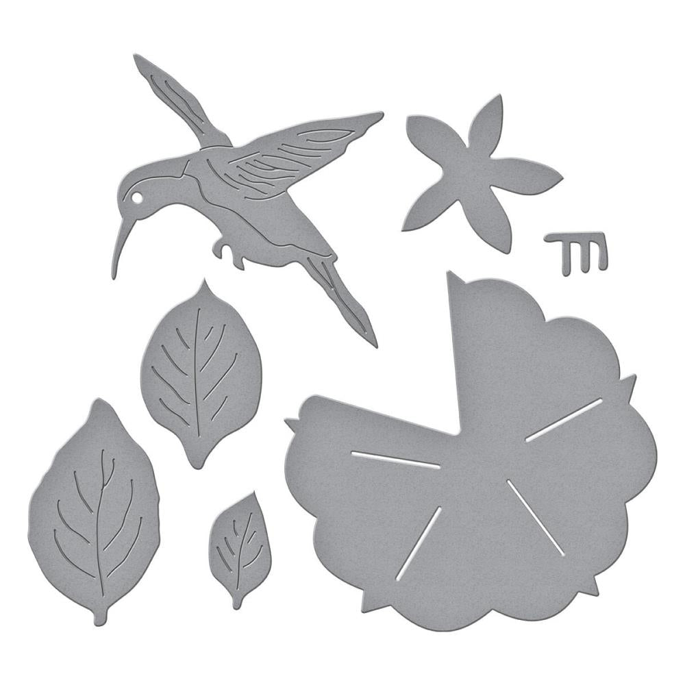 Spellbinders Etched Dies - Petunia and Hummingbird