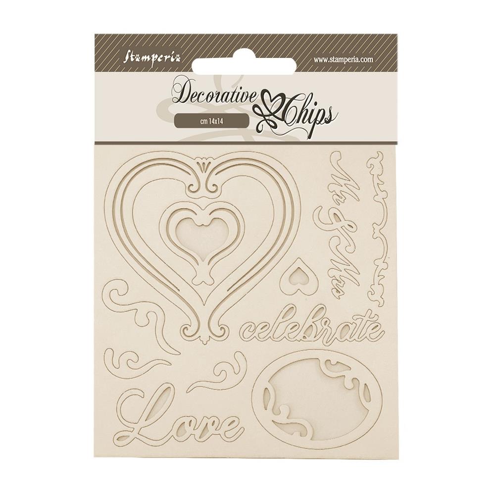 Stamperia Decorative Chips - Timeless Hearts