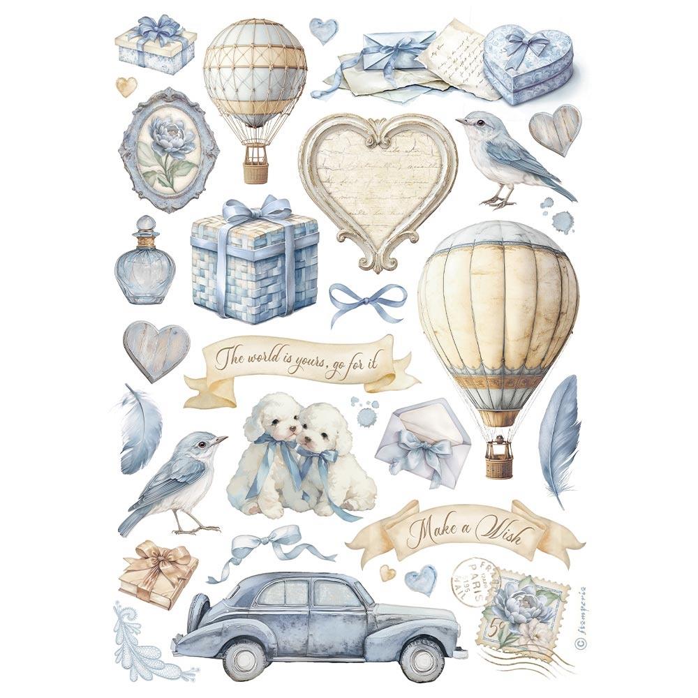 Stamperia Rice Paper Sheet A4 - Timeless Mixed Elements