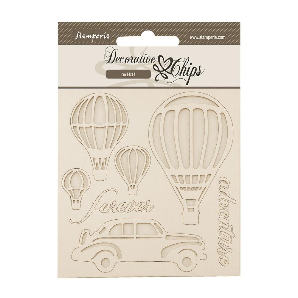 Stamperia Decorative Chips - Timeless Air Balloons