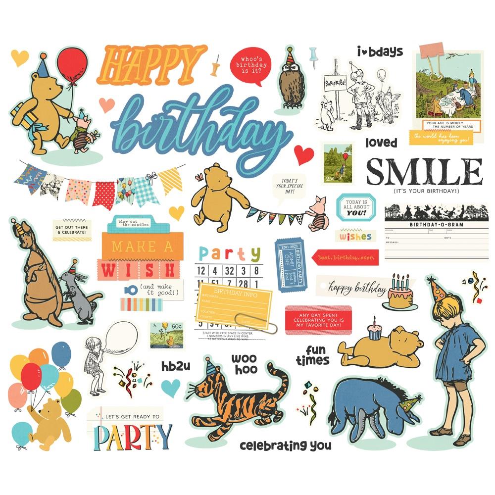 Simple Stories - Say Cheese Classic Pooh Bits & Pieces Die-Cuts - Elements