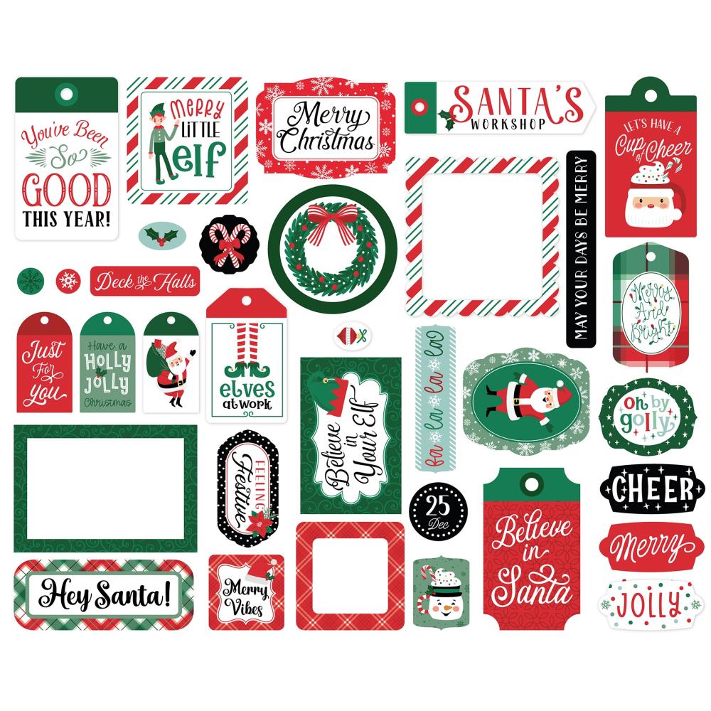 Echo Park Cardstock Ephemera - Frames & Tags Christmas Express