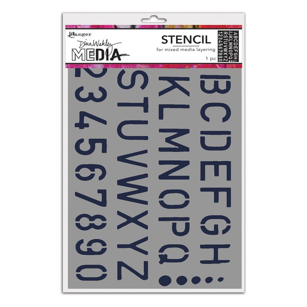 Dina Wakley Media Stencils - School Style Alpha
