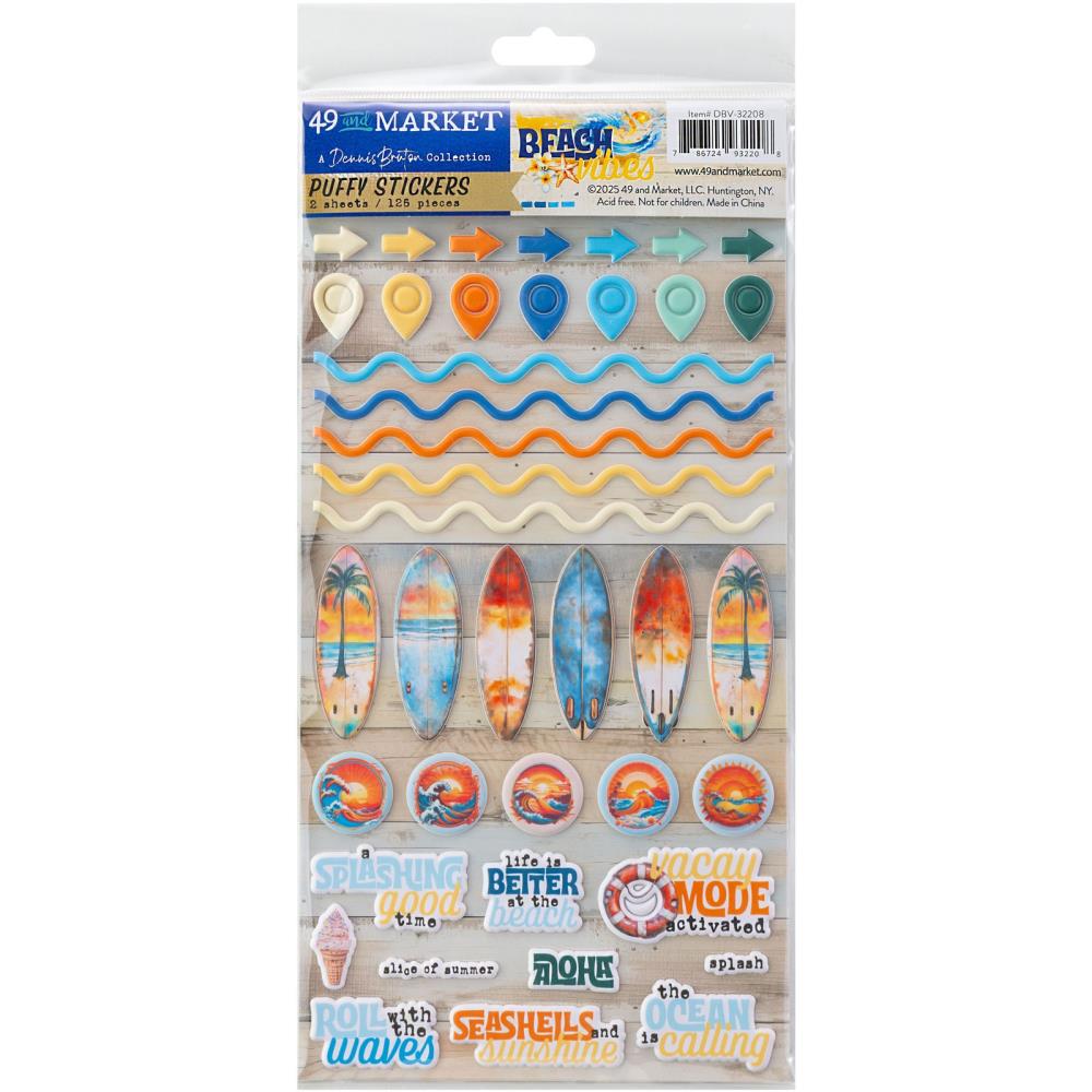 49 And Market Puffy Stickers - Beach Vibes