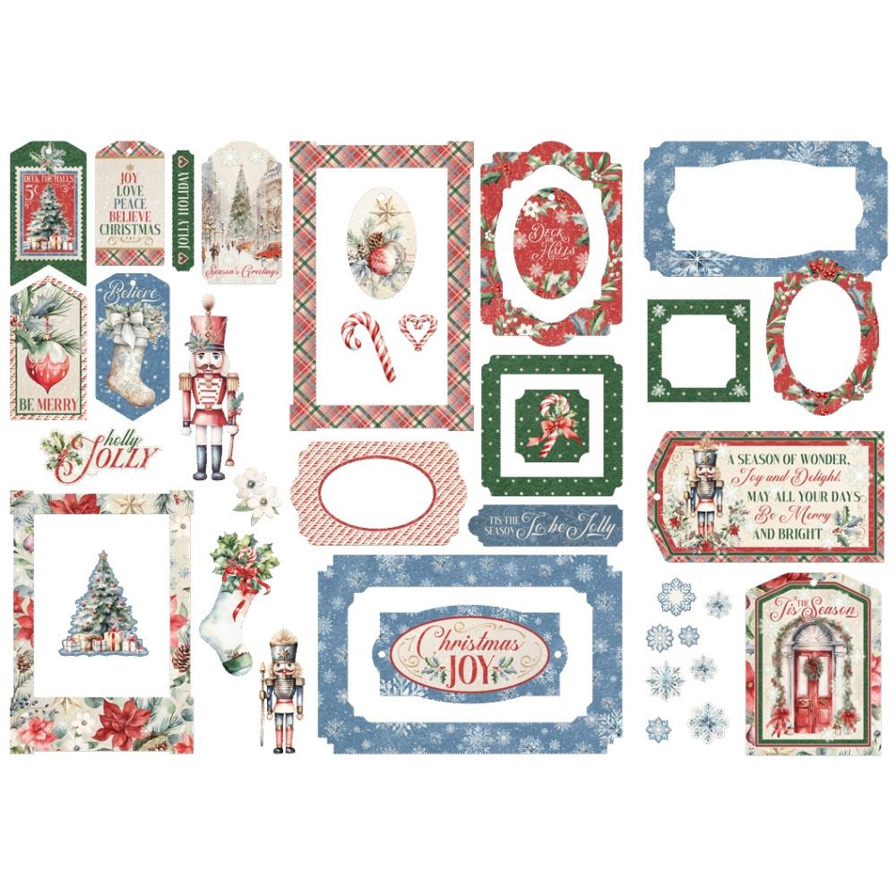 Graphic 45 Ephemera Die-Cut Assortment - Tags & Frames Deck The Halls
