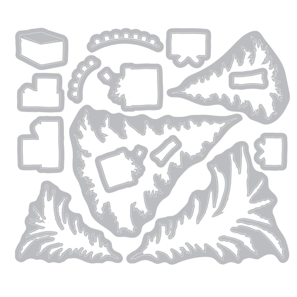 Sizzix Framelits Die & Stamp Set by 49 & Market – Trees & Trinkets
