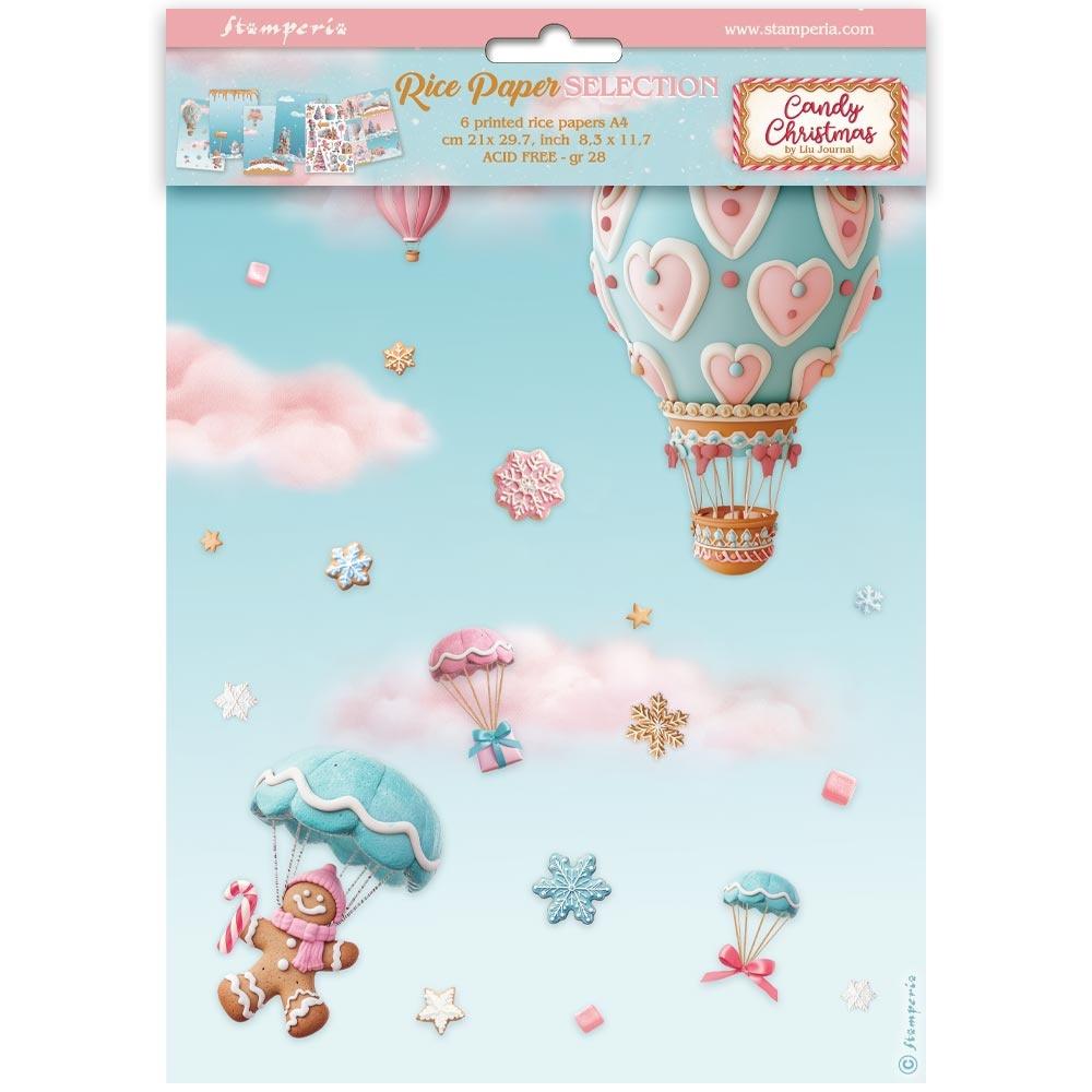 Stamperia Rice Paper Sheet A4 - Candy Christmas