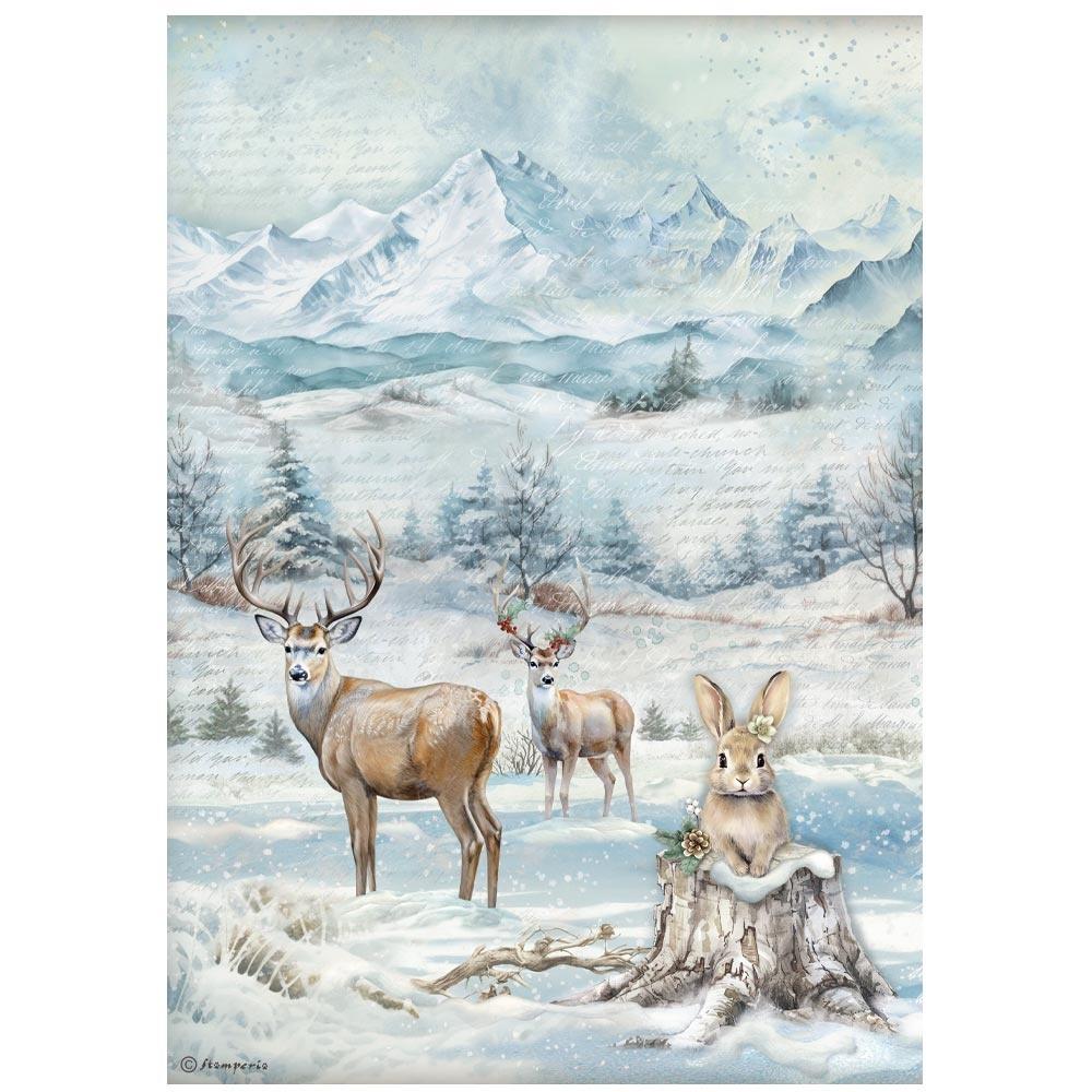 Stamperia Rice Paper Sheet A4 - The Owl's House Wildlife
