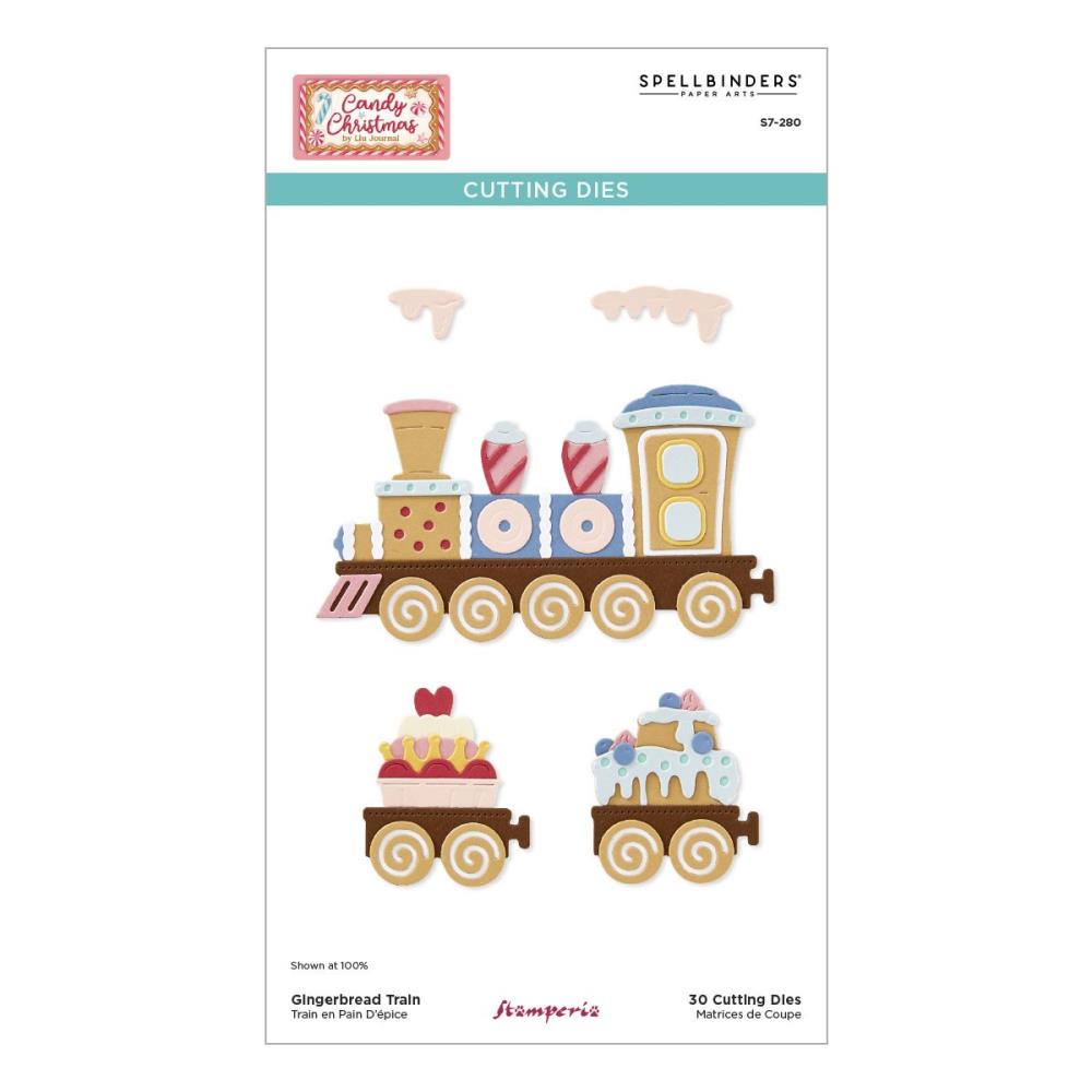 Spellbinders Etched Dies - Stamperia Candy Christmas - Gingerbread Train