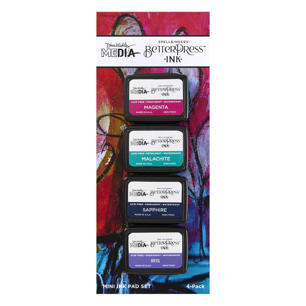 Spellbinders BetterPress Letterpress Mini Ink Pad Set - Happy
