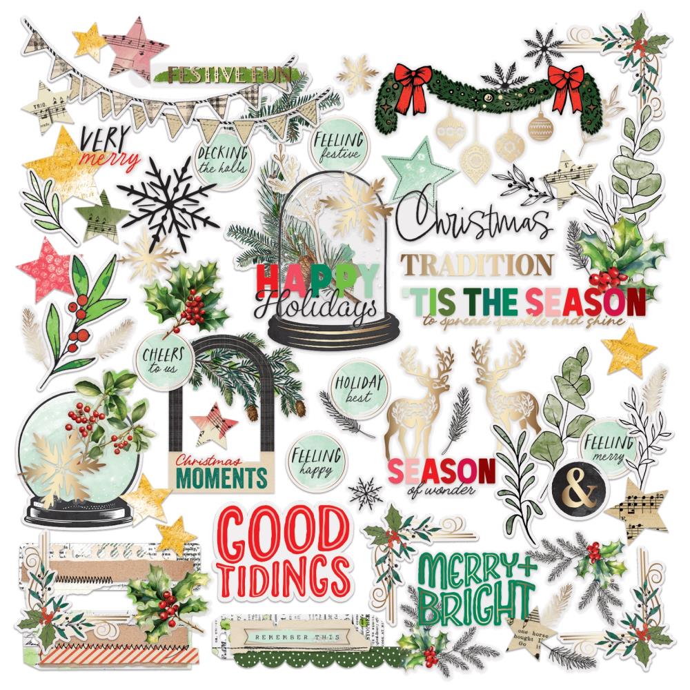 49 And Market Die-Cuts - Foiled Mistletoe And Memories