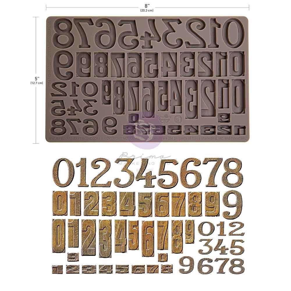 Finnabair Decor Moulds - Letterpress Numbers