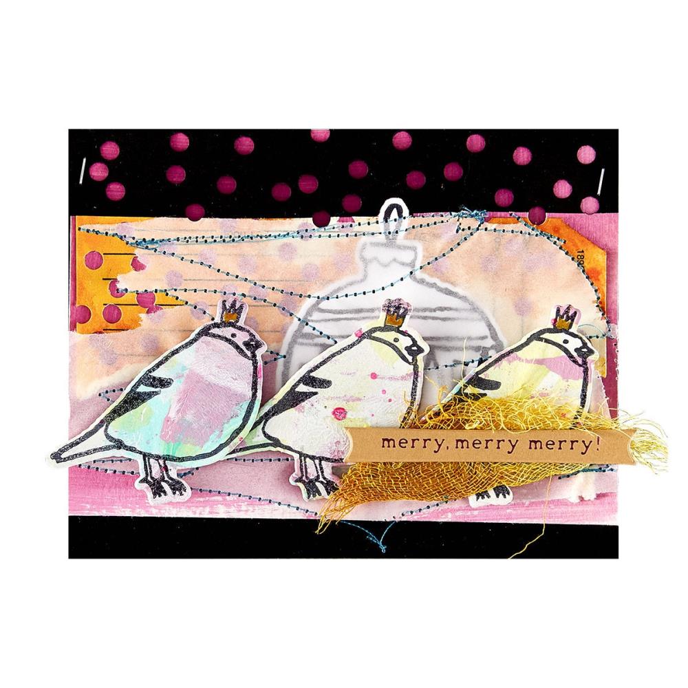 Spellbinders Better Press Plates and Die Set - Merry Merry Merry Bird Registration